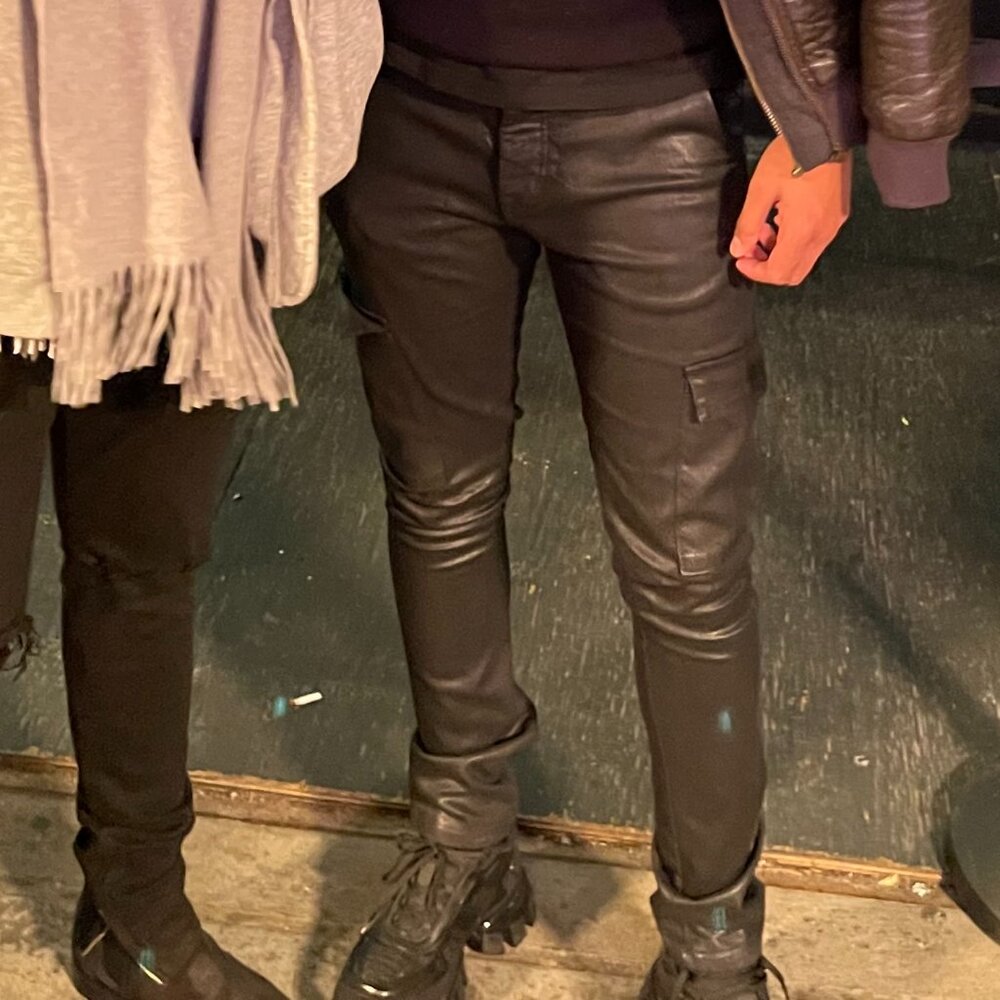 Lleru Waxed Black Cargo Jeans